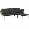 Loungeset – 3-teilig, aus Rattan, für Garten und Terrasse