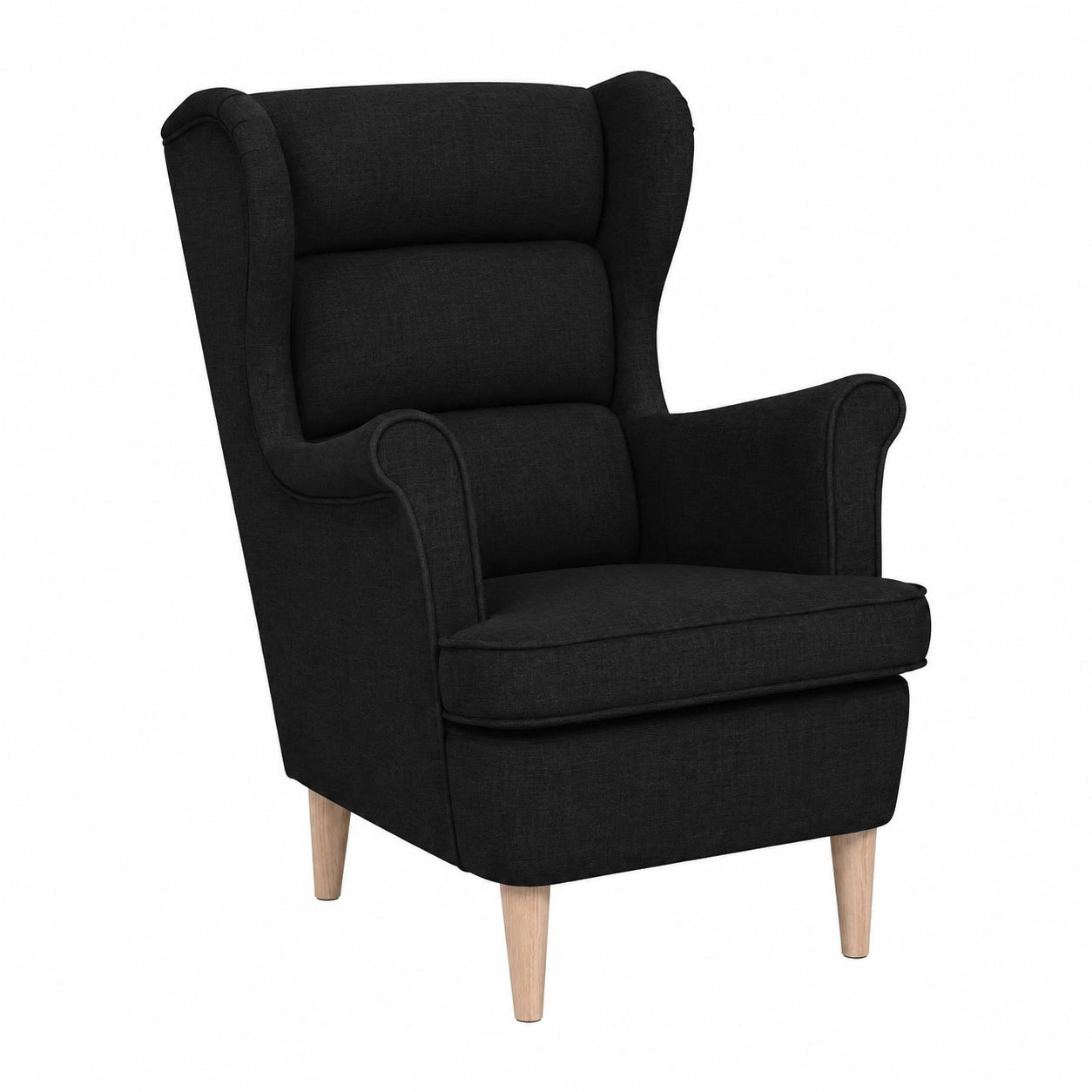 Sessel – 74 × 84 × 100 cm, aus Stoff, Schwarz