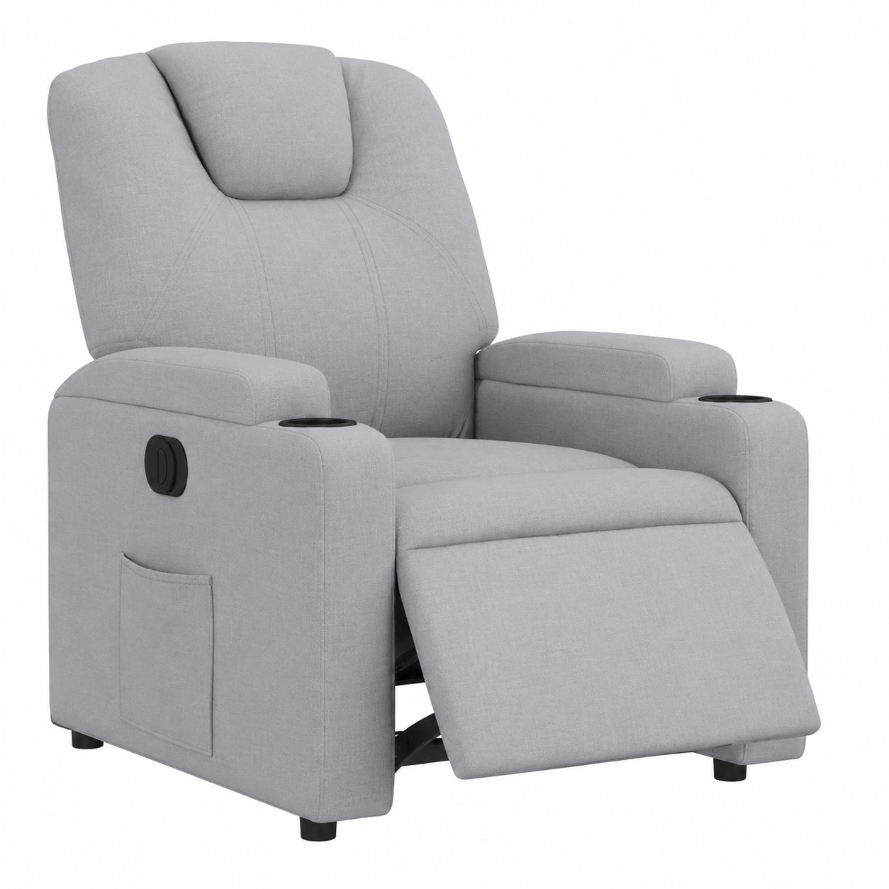 Relaxsessel – moderner Stil, mit Rückenlehne, elektrisch, aus Stoff, Hellgrau, für Wohnzimmer, Schlafzimmer und Büro