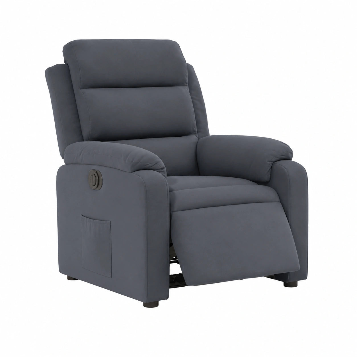 Relaxsessel – mit Rückenlehne, elektrisch, aus Samt, Dunkelgrau, für Wohnzimmer, Schlafzimmer und Büro