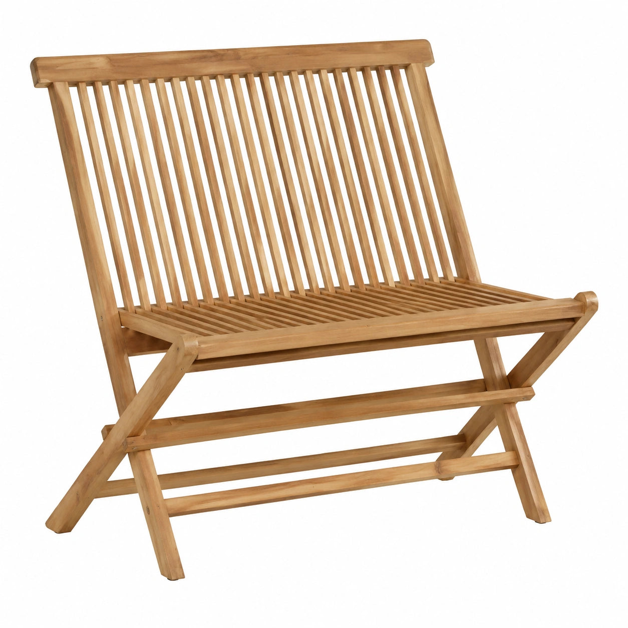 Gartenbank – 90 cm, moderner Stil, aus Massivholz, Braun
