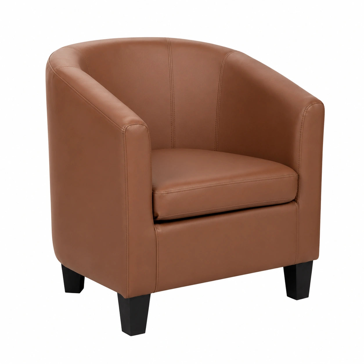 Cocktailsessel – aus Kunstleder, Braun