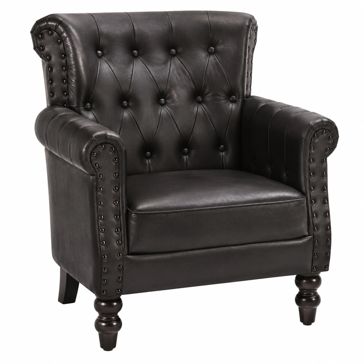 Sessel – 77 × 63 × 76 cm, gepolstert, mit LED-Beleuchtung, Schwarz, für Wohnzimmer