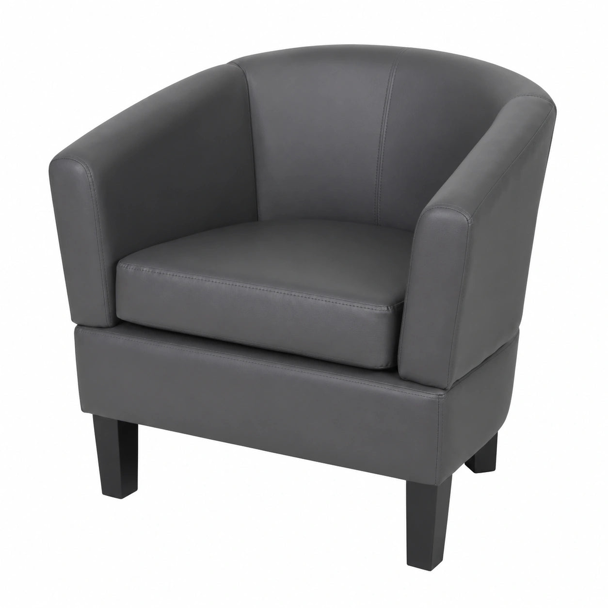 Sessel – aus Kunstleder, Grau