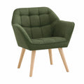 Sessel – moderner Stil, gepolstert, aus Leinen, Grün, für Wohnzimmer