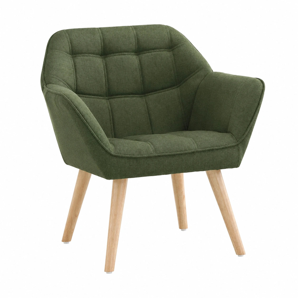 Sessel – moderner Stil, gepolstert, aus Leinen, Grün, für Wohnzimmer