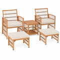 Balkonset – 5-teilig, aus Rattan, für Garten, Terrasse und Balkon