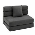 Sessel – 100 × 193 cm, klappbar, mit Schlaffunktion, Dunkelgrau, für Wohnzimmer und Schlafzimmer