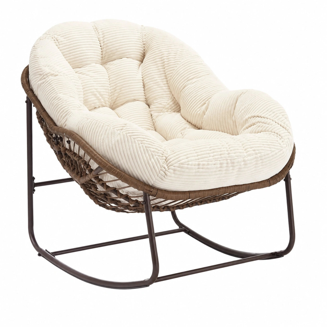 Schaukelstuhl – aus Rattan, für Wohnzimmer, Garten und Balkon