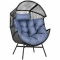 Rattansessel – aus Rattan, Grau, für Garten und Terrasse